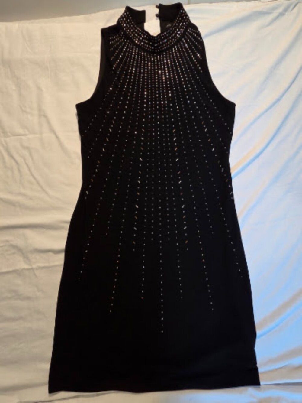 White House Black Market‎ Rhinestone Starburst Mock Neck Cocktail Dress - S